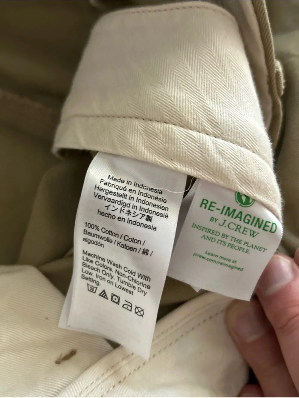 J.CREW Men's Khaki Beige 100% Cotton Oarsman Casual Pants 36x32 Classic Fit